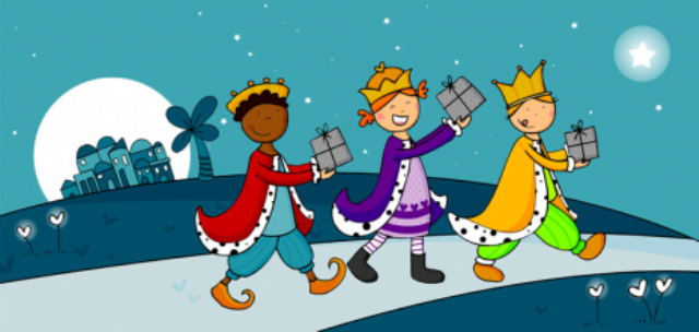 Los 3 Reyes Magos buscan al Nino Jesus